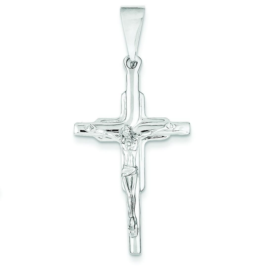 Crucifix Pendant in 14k White Gold