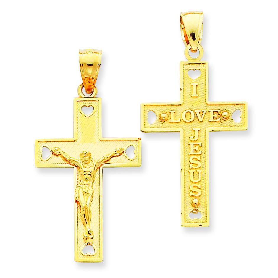 Reversible Crucifix in 14k Yellow Gold