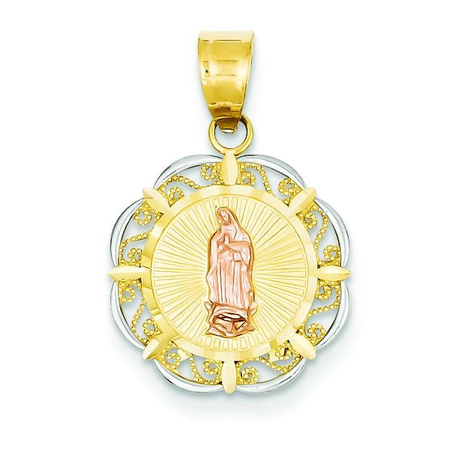 Round Guadalupe Pendant in 14k Yellow Gold