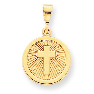 Polished Eternal Life Disc Charm in 10k Yellow Gold