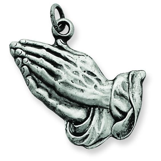Praying Hands Charm in Sterling Silver