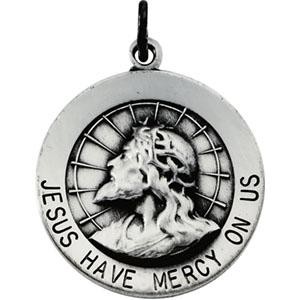 Jesus Have Mercy Medal in Sterling Silver
