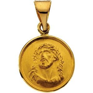 Face Of Jesus Pendant in 18k Yellow Gold