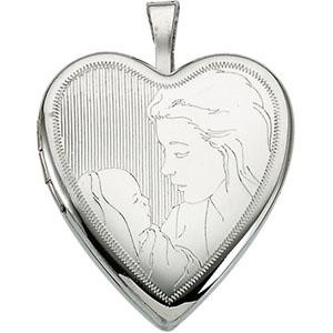 Child Mother Locket in Sterling Silver