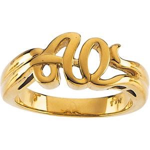 Alpha Omega Ring in 10k Yellow Gold