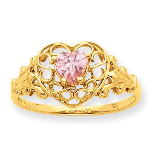 Pink Tourmaline Birthstone Ring