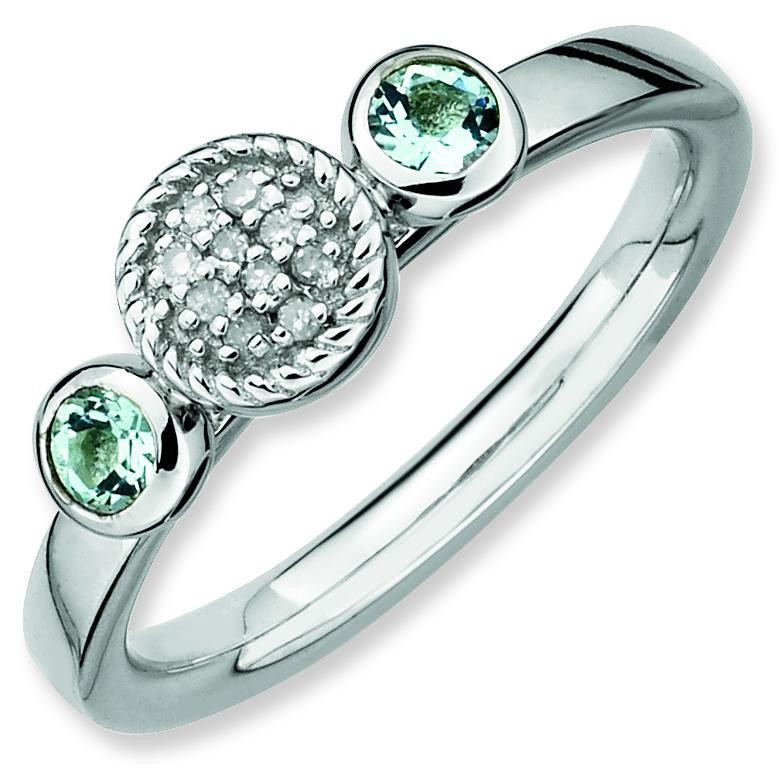 Round Aquamarine Diamond Ring