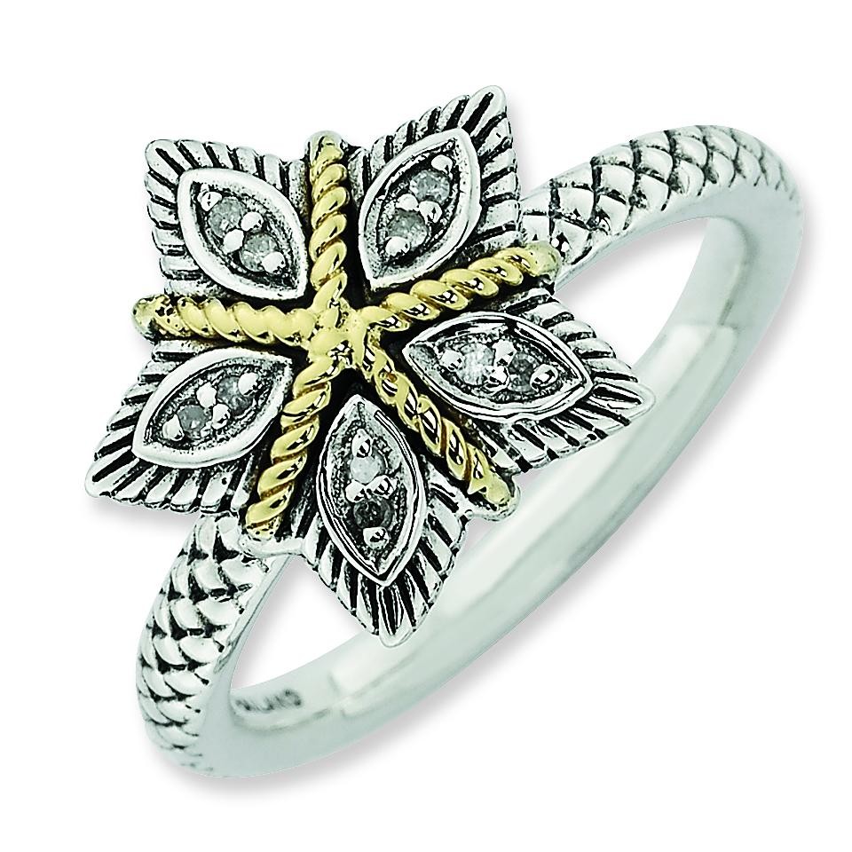 Diamond  Antiqued Ring