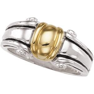Freeform Ring in 14k Yellow Gold & Sterling Silver