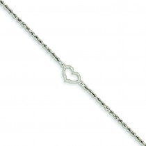 Heart Rope Anklet in 14k Yellow Gold