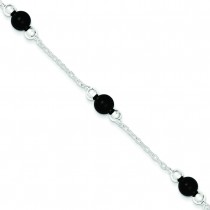 Onyx Anklet in Sterling Silver