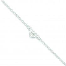 Sun Charm Anklet in Sterling Silver
