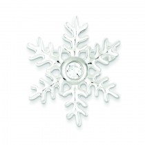 CZ Snowflake Pin Pendant in Sterling Silver