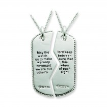 Military Dog Tag For Two Necklaces in Sterling Silver