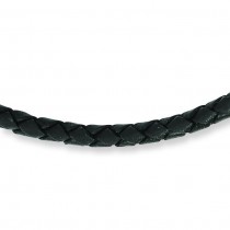 Leather Weave Necklace in Stainless Steel