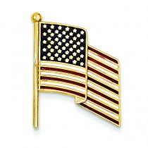 Enameled Flag Pin Charm in 14k Yellow Gold