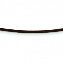 1.5mm 16 inch Brown Leather Cord in 14k Yellow Gold