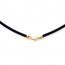 2mm 16 inch Rubber Cord in 14k Yellow Gold