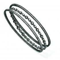 CZ Three Bangle Set in Sterling Silver
