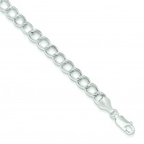Double Link Charm Bracelet in Sterling Silver