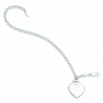 Heart Charm Bracelet in Sterling Silver