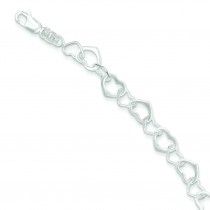 Hearts Bracelet in Sterling Silver