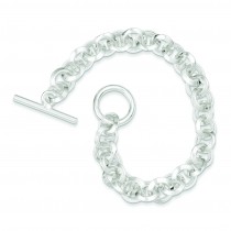 8.5inch Circular Link Bracelet in Sterling Silver