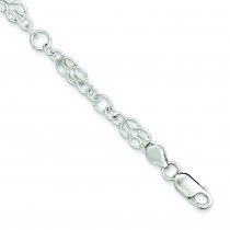 7.5inch Knot Link Bracelet in Sterling Silver