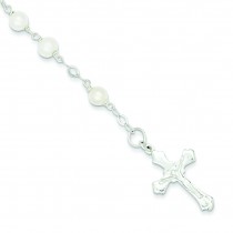 Freshwater Cultured Pearl Rosary Bracelet in Sterling Silver