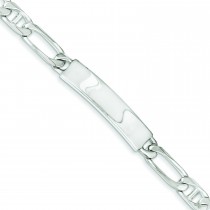 Polished Engravable Anchor Link ID Bracelet in Sterling Silver