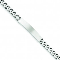 Engravable Antiqued Curb Link ID Bracelet in Sterling Silver