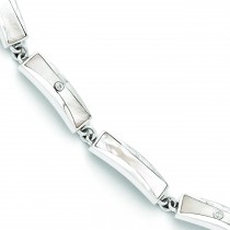 White Ice Diamond MOP Bracelet in Sterling Silver 