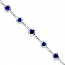 Blue Clear CZ Bracelet in Sterling Silver
