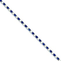 Blue Clear CZ Bracelet in Sterling Silver