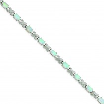7inch Opal Illusion Bracelet in Sterling Silver