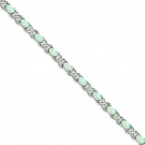 7inch Opal XO Bracelet in Sterling Silver
