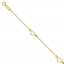 Fancy Heart Bracelet in 14k Yellow Gold