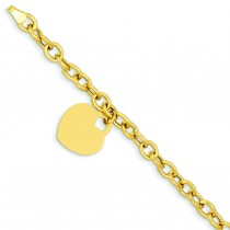Heart Charm Bracelet in 14k Yellow Gold