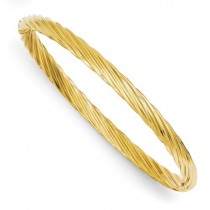 Swirl Hinged Bangle Bracelet in 14k Yellow Gold