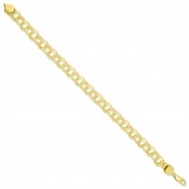 Triple Link Charm Bracelet in 14k Yellow Gold