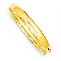 Solid Hinged Bangle Bracelet in 14k Yellow Gold