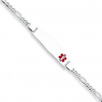Medical ID Figaro Link Bracelet in Sterling Silver