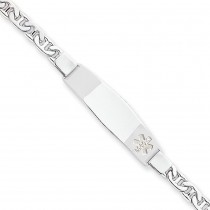 Medical ID Anchor Link Bracelet in Sterling Silver