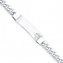 Medical ID Curb Link Bracelet in Sterling Silver