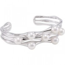 Pearl Cuff Bracelet in Sterling Silver