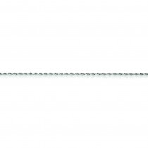 14k White Gold 7 inch 1.50 mm Handmade Diamond-cut Rope Chain Bracelet