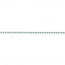 14k White Gold 7 inch 1.80 mm Handmade Diamond-cut Rope Chain Bracelet