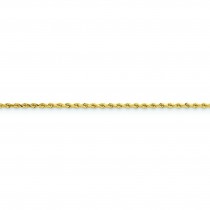 14k Yellow Gold 8 inch 2.25 mm Handmade Diamond-cut Rope Chain Bracelet