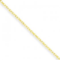 10k Yellow Gold 18 inch 0.95 mm Carded Cable Rope Collar Necklace