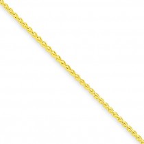 10k Yellow Gold 9 inch 1.00 mm  Spiga Ankle Bracelet